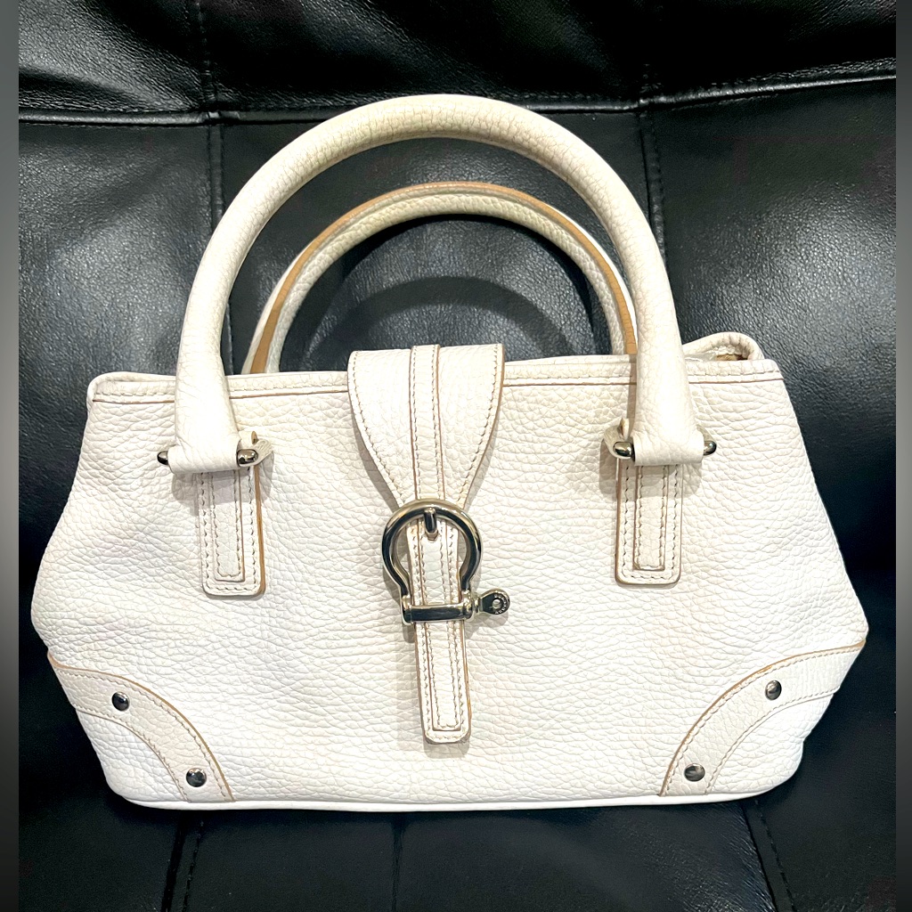 Burberry White Leather Hand Bag